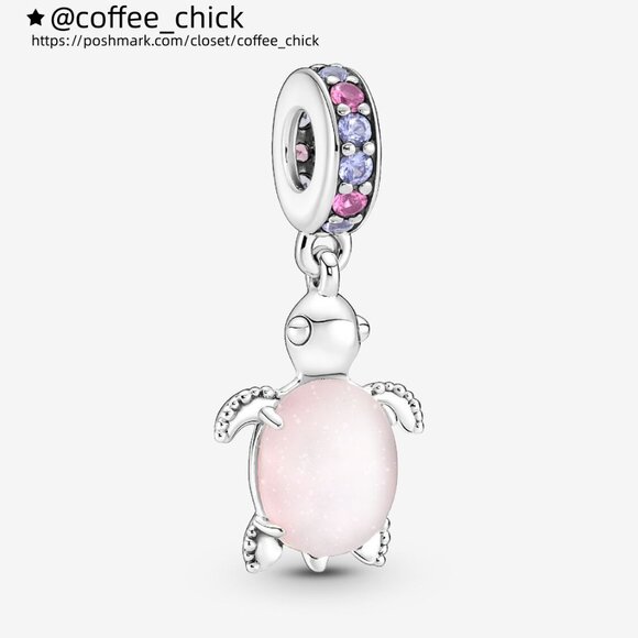 Pandora Murano Glass Pink Sea Turtle Dangle Charm - Picture 1 of 6